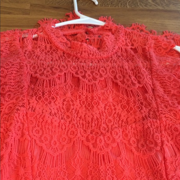SOLD HPFree People Orange Lace Dress Small NEW - Picture 7 of 7